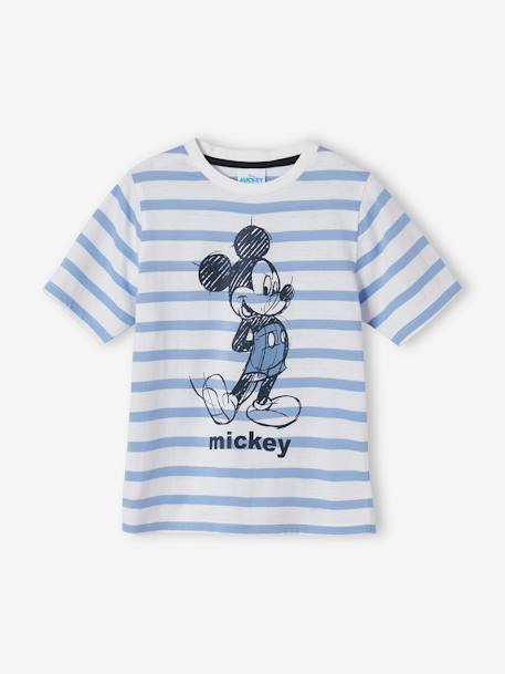 Kurzer Jungen Schlafanzug Disney MICKY MAUS - blau gestreift - 2