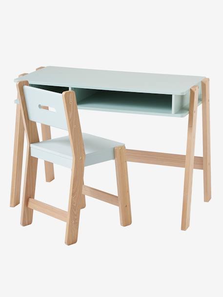 Kinderstuhl „Architekt Junior“, Sitzhöhe 45 cm - blau/natur+natur/weiß+rosa/natur - 2