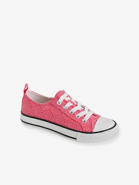 Mädchen Stoff-Sneakers mit Reißverschluss - grün bedruckt/tropical+rosa+rote blumen - 9