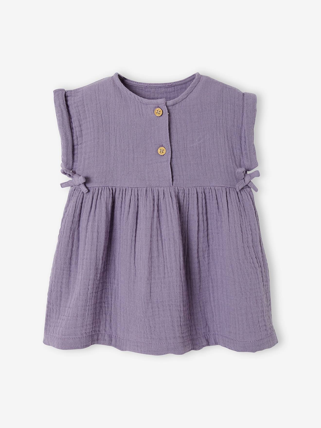 lila Baby & Kind Babyartikel Babykleidung Babykleider Blue Seven Kleid mit Wickeloptik 