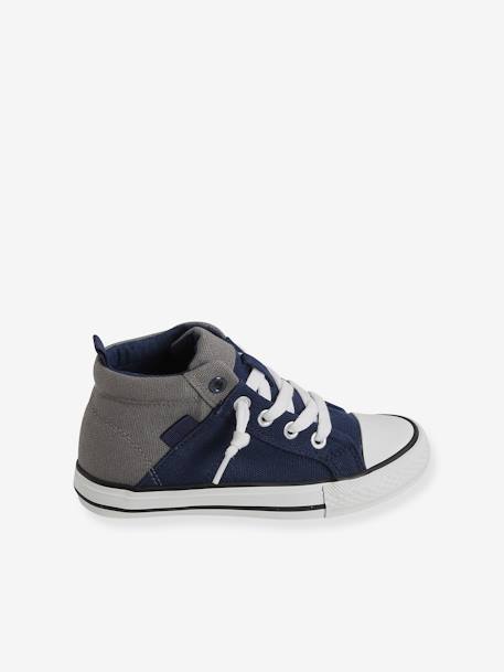 Jungen Stoff-Sneakers mit Gummizug - blau+khaki bedruckt - 2