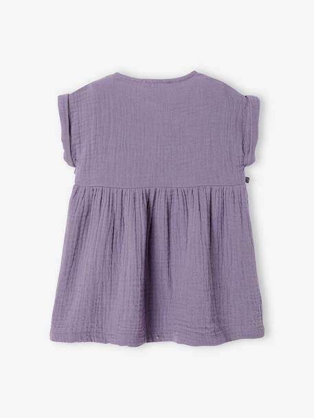 Mädchen Baby Kleid, Musselin - fuchsia+grün+violett - 13