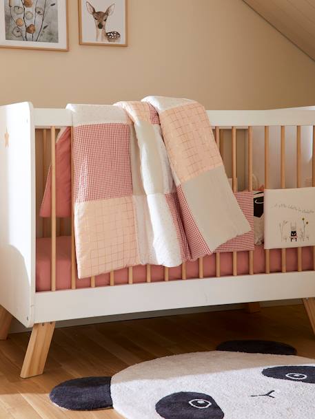 Baby Spieldecke „Girly Vichy“, Patchwork-Design - rosa/mehrfarbig bedruckt - 2