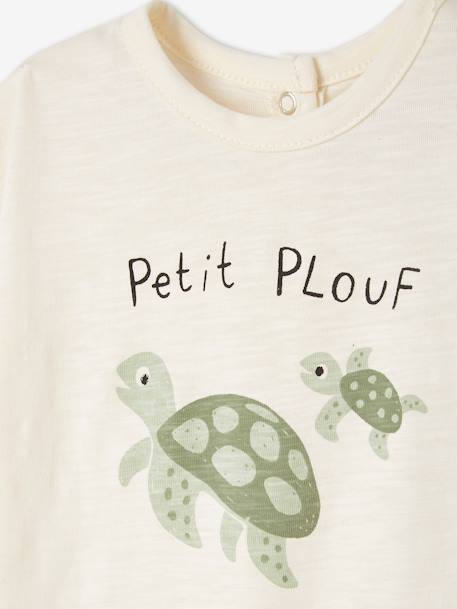 Bio-Kollektion: Baby T-Shirt mit Meeres-Motiven - aqua/krabe+hellbeige/schildkröte+hellgelb/segelboot - 5