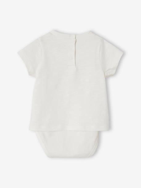 Baby Shirtbody mit Alligator - wollweiß - 4