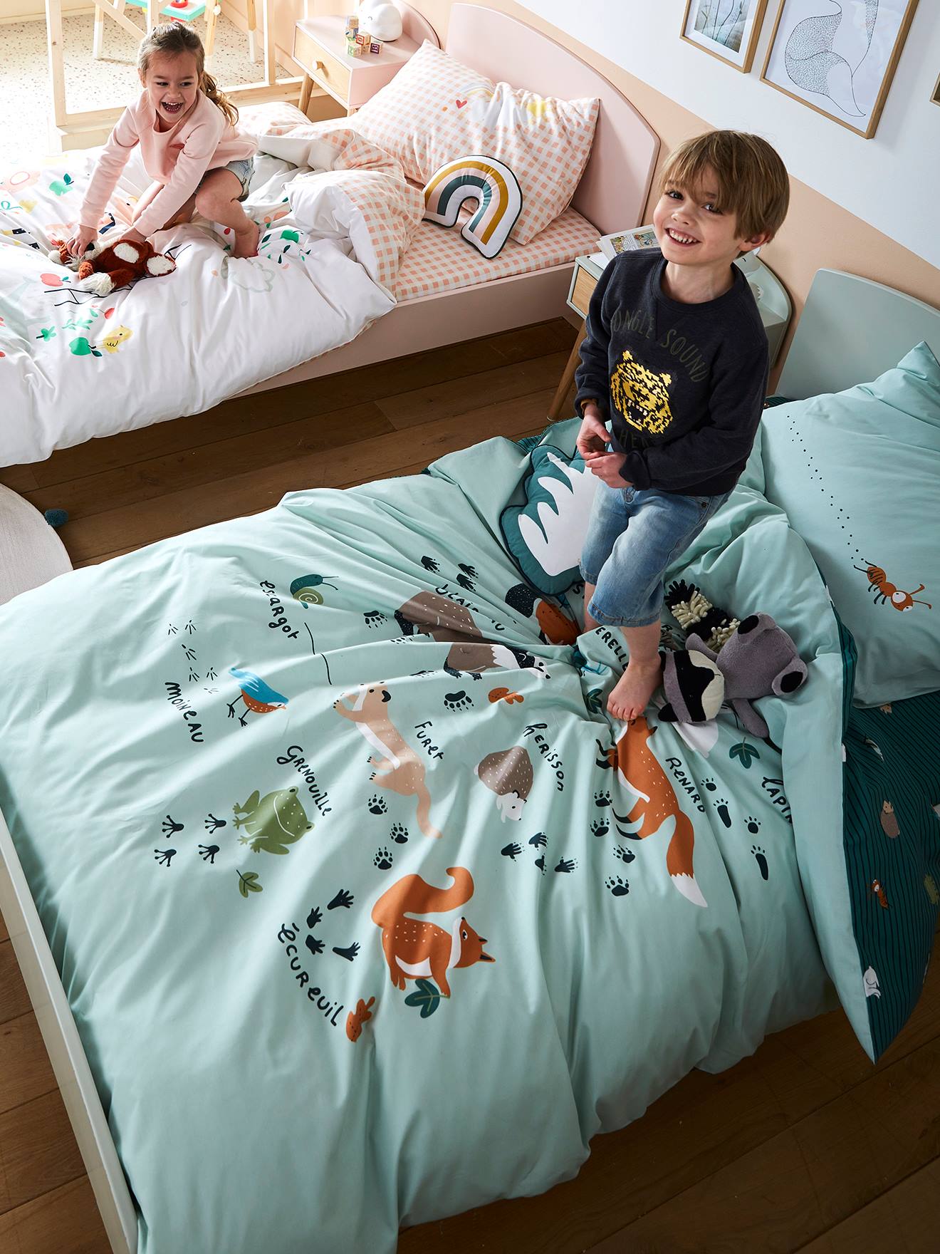 Thumbnail - Bio-Kollektion: Kinder Bettwäsche-Set TIERFORSCHER