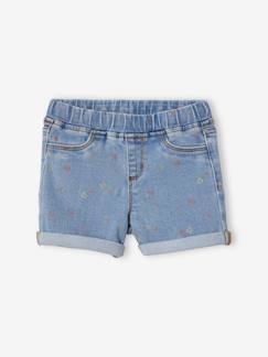 Maedchenkleidung-Shorts & Bermudas-Mädchen Jeansshorts mit Blumen Oeko-Tex