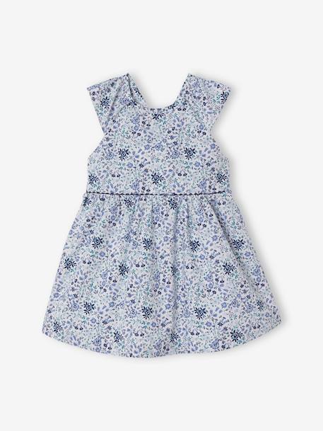 Festliches Baby Kleid, Blumenmuster Oeko-Tex - weiß/blau geblümt - 4