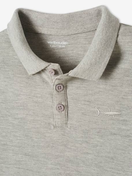 Jungen Poloshirt, kurze Ärmel Oeko Tex® - grau meliert+graugrün+hellblau+marine+rot+weiß - 3