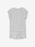3-teiliger Mädchen Schlafanzug: Shirt, Shorts & Hose Oeko-Tex® - weiß gestreift/grau meliert ka - 5