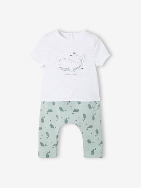 Baby-Set: T-Shirt & Hose, Walmotiv - weiß - 1