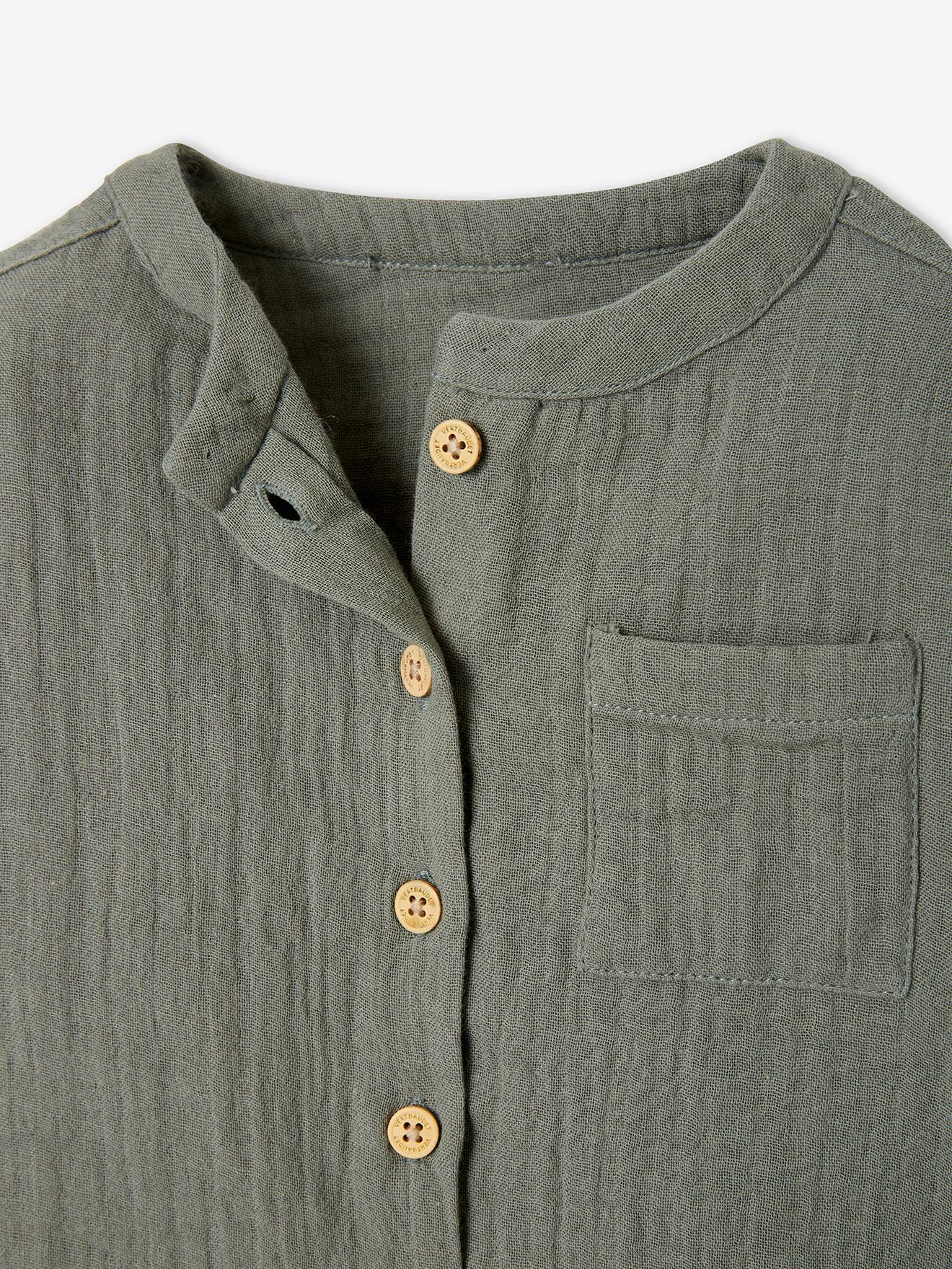 Thumbnail - Baby Hemd mit Stehkragen aus Musselin