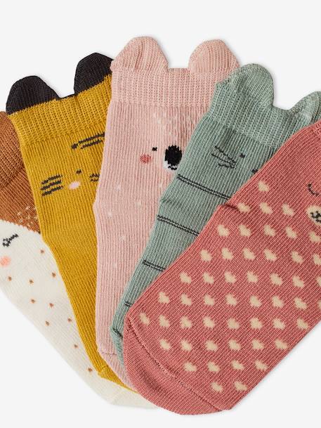 5er-Pack Mädchen Baby Socken mit Tieren Oeko-Tex - pack senfgelb - 3