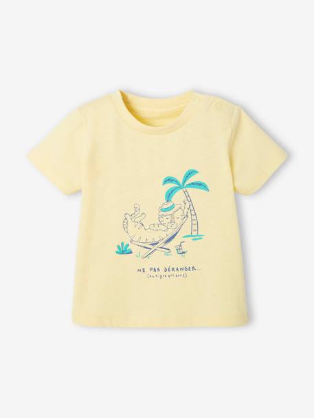 2er-Pack Jungen Baby T-Shirts, Tier-Print Oeko Tex® - pack gelb/blau gestreift - 2