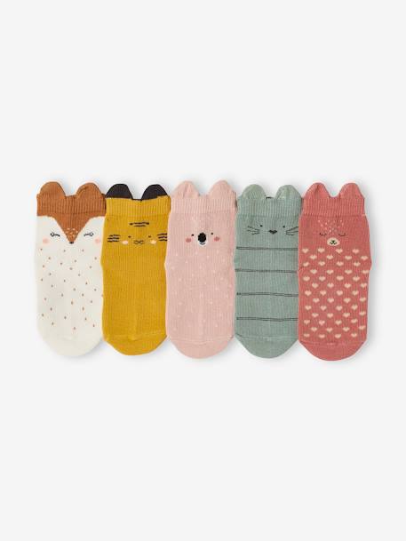 5er-Pack Mädchen Baby Socken mit Tieren Oeko-Tex - pack senfgelb - 2