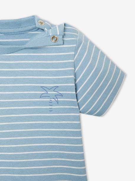 2er-Pack Jungen Baby T-Shirts, Tier-Print Oeko Tex® - pack gelb/blau gestreift - 6
