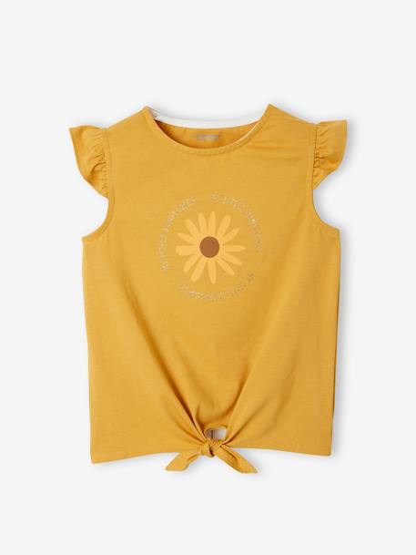 Mädchen-Set: T-Shirt & Shorts Oeko-Tex - aqua+gelb/wollweiß geblümt sonnenbl+koralle+marine+koralle - 8
