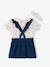 Mädchen Baby-Set: Bluse, Latzrock + Haarband - senfgelb+hellbeige geblümt+weiß geblümt+marine - 14