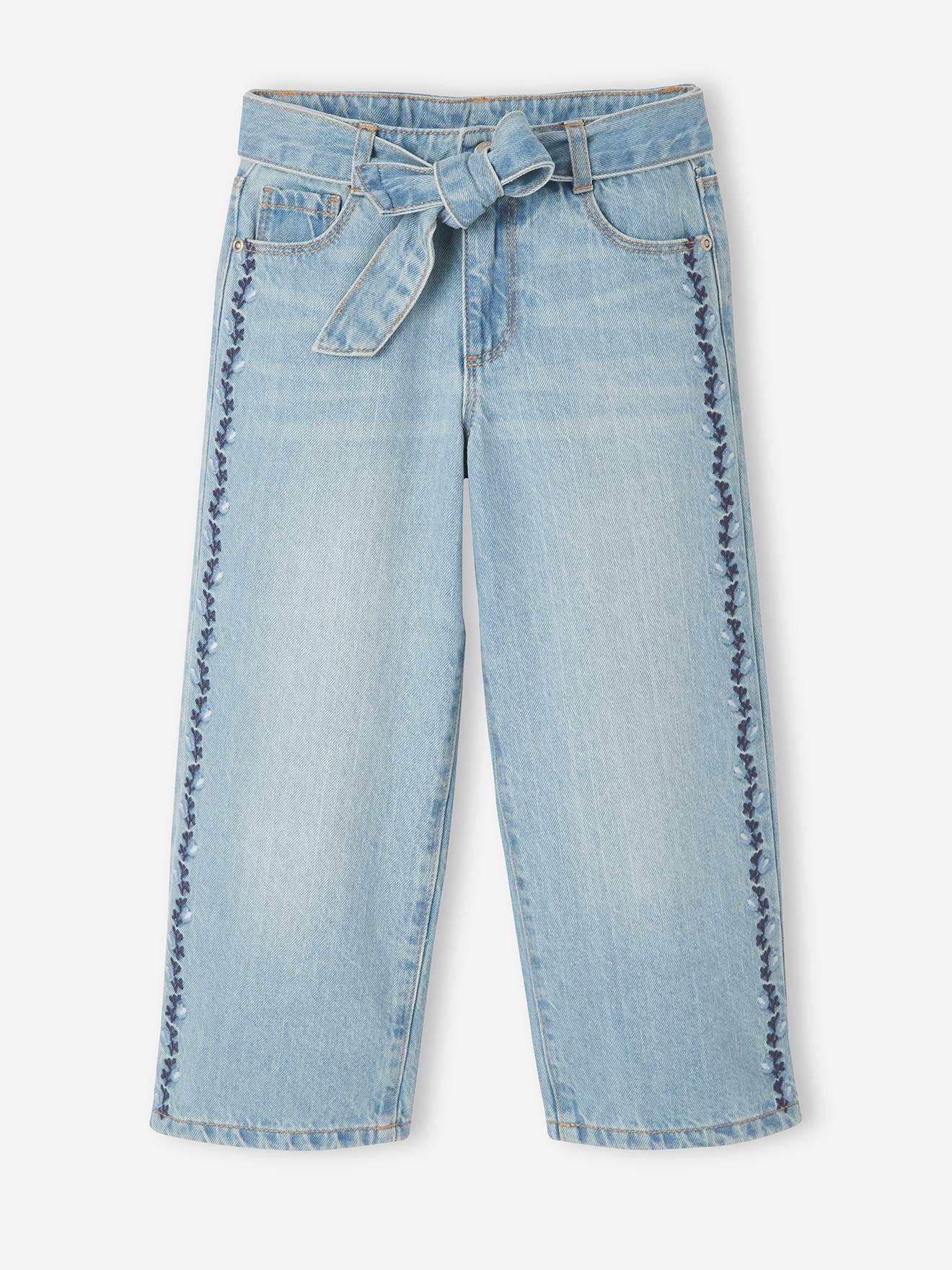 Vertbaudet Mädchen Slim-Fit-Jeans Bestickt