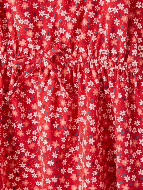 Mädchen Kleid, Makramee-Spitze - grün bedruckt+grün/nachtblau bedruckt+rosa/rot geblümt+rot bedruckt+weiß bedruckt rosen - 15