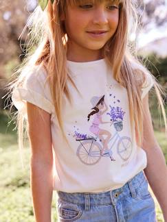 Kinderkleidung-Mädchen T-Shirt mit Fahrrad Oeko Tex