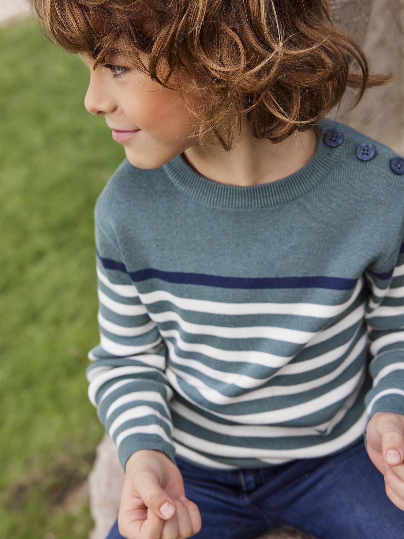 Jungen Streifenpullover