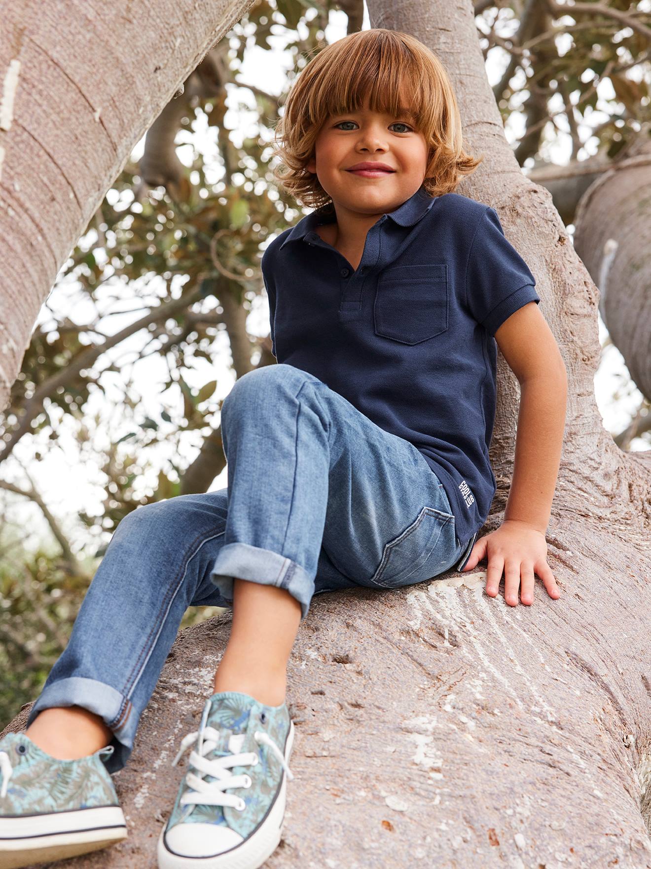 Robuste Jungen Jeans Straight-Fit Bundweite verstellbar