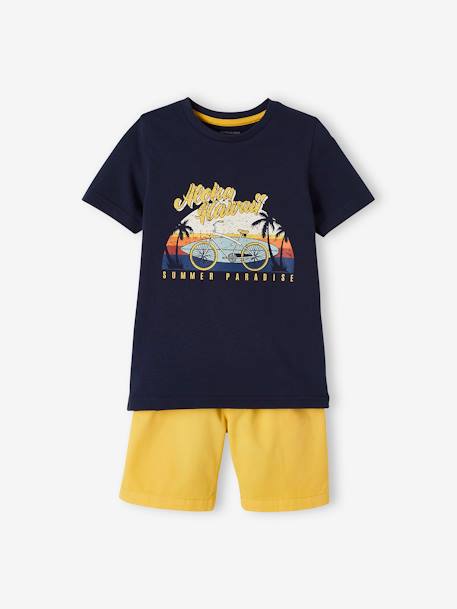 Jungen-Set: T-Shirt & Shorts, Hawaii Oeko Tex - senfgelb - 1