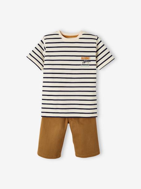 Jungen-Set: T-Shirt & Shorts Oeko Tex® - braun - 1