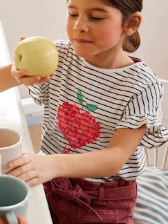 Maedchenkleidung-Shirts & Rollkragenpullover-Mädchen T-Shirt mit Relief-Motiv, Früchte
