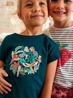-Mädchen T-Shirt mit Pailletten-Print und Volants Oeko-Tex
