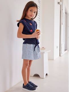 Maedchenkleidung-Mädchen Jeansrock, Paperbag-Style