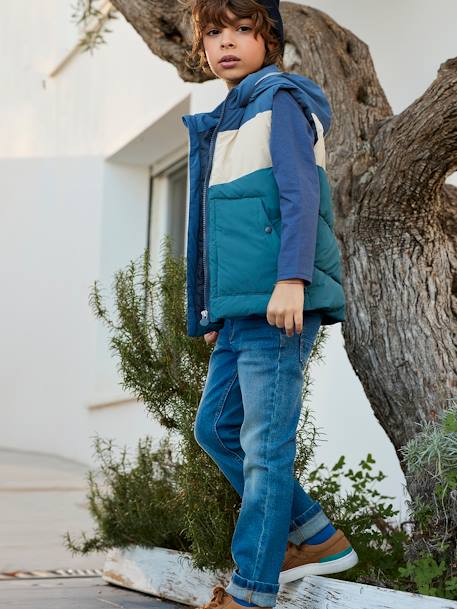 Jungen Straight-Fit-Jeans WATERLESS, Hüftweite COMFORT OEKO-TEX®, Bundweite verstellbar blue stone+dark blue 2