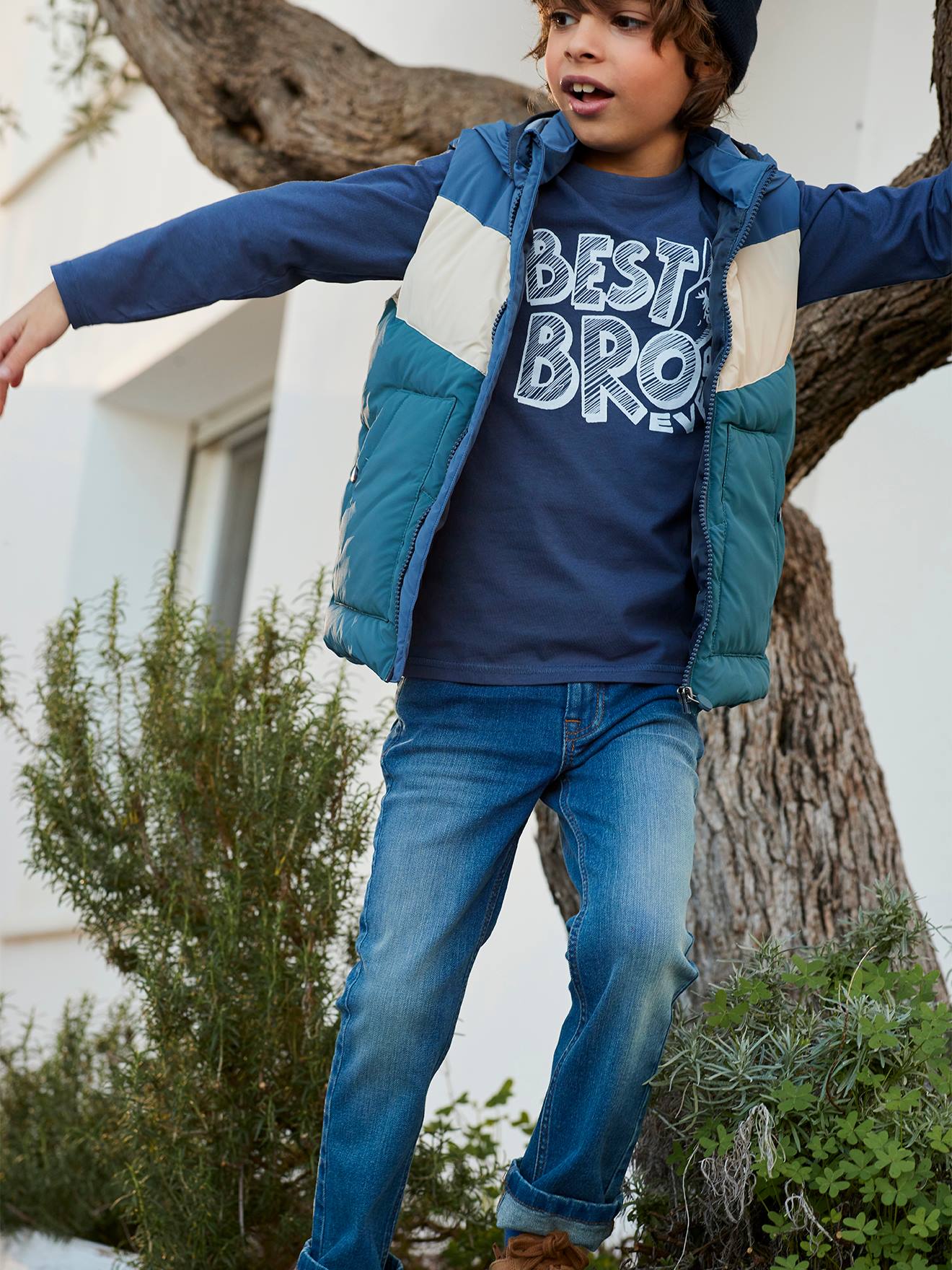 Jungen Straight-Fit-Jeans Hüftweite COMFORT Bundweite verstellbar