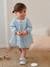 Mädchen Baby Stoffschuhe, Klett - blau bedruckt+mehrfarbig+weiß - 19