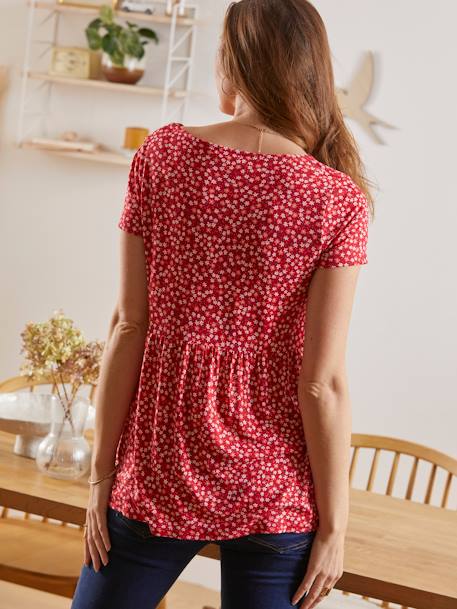 Bluse für Schwangerschaft und Stillzeit - marine bedruckt+rot bedruckt - 14