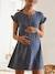 Kleid aus Musselin für Schwangerschaft & Stillzeit - khaki - 7