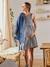 Ärmelloses Kleid für Schwangerschaft & Stillzeit Oeko-Tex - weiß/blau gestreift - 1