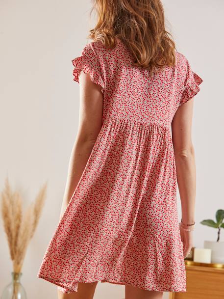 Bedrucktes Kleid für Schwangerschaft & Stillzeit - beige bedruckt - 4