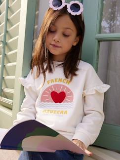 Maedchenkleidung-Pullover, Strickjacken & Sweatshirts-Mädchen Sweatshirt mit Frottee-Motiv