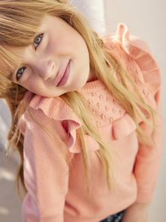 Festliche Kinderkleidung-Maedchenkleidung-Mädchen Pullover mit Brustpasse und Rüschen Oeko-Tex®