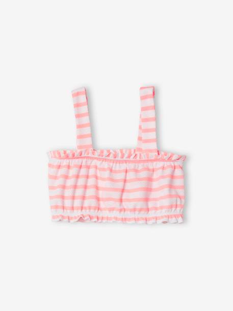 Mädchen-Set: Cropped-Top & Shorts - weiß gestreift - 2
