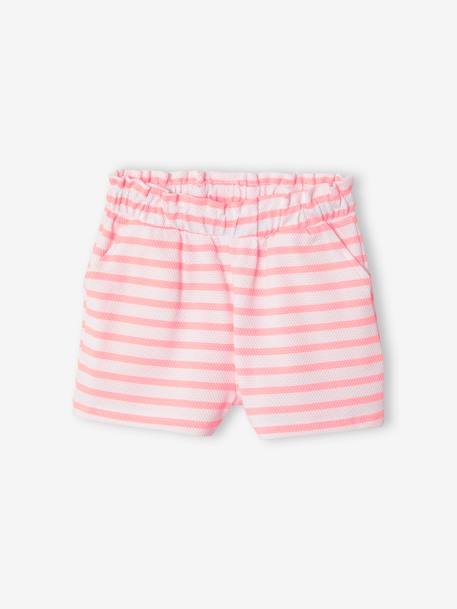 Mädchen-Set: Cropped-Top & Shorts - weiß gestreift - 3