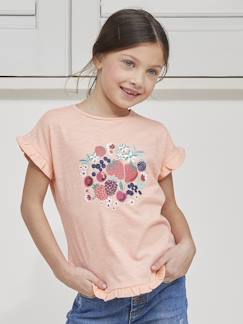 Maedchenkleidung-Shirts & Rollkragenpullover-Mädchen T-Shirt mit Pailletten-Print und Volants Oeko-Tex®