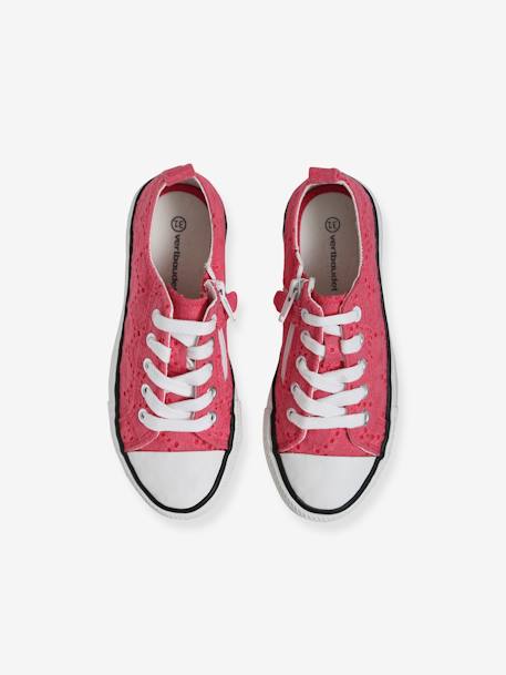 Mädchen Stoff-Sneakers mit Reißverschluss - grün bedruckt/tropical+rosa+rote blumen - 12