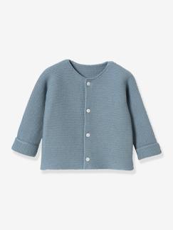 Babymode-Pullover, Strickjacken & Sweatshirts-Pullover-Baby-Strickjacke aus Wolle und Bio-Baumwolle