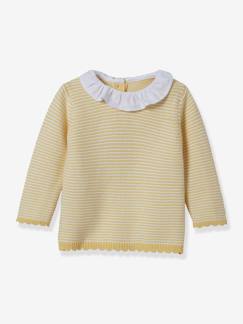 Babymode-Pullover, Strickjacken & Sweatshirts-Babypullover mit Volant-Kragen aus Bio-Baumwolle