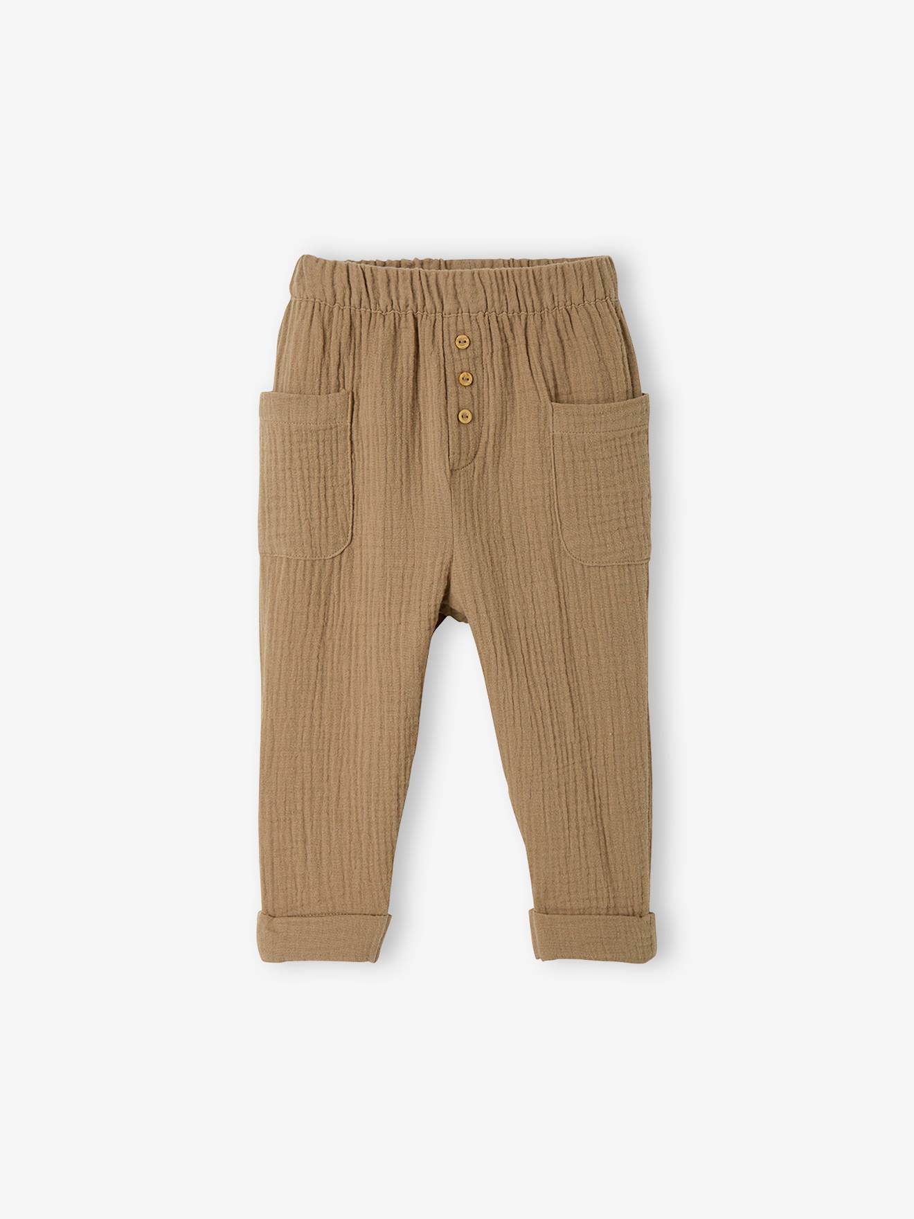 Vertbaudet Baby Hose mit Schlupfbund Oeko Tex beige unisex 68