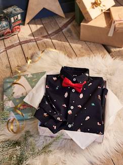 Festliche Kinderkleidung-Jungenkleidung-Jungen Weihnachts-Geschenkset: Hemd & Fliege