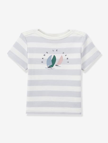 Baby T-Shirt CYRILLUS, Bio-Baumwolle - blau gestreift - 1